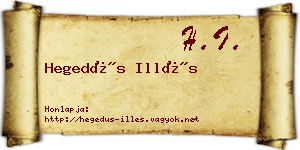 Hegedűs Illés névjegykártya